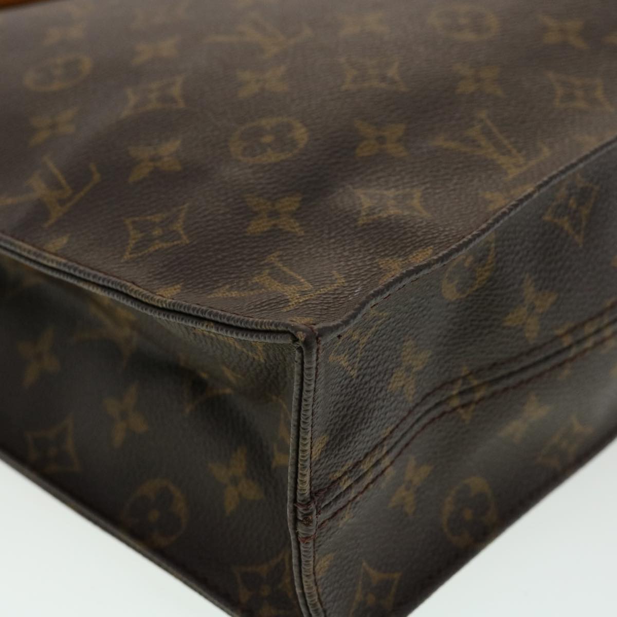 LOUIS VUITTON Monogram Sac Plat Hand Bag M51140 LV Auth rd3465