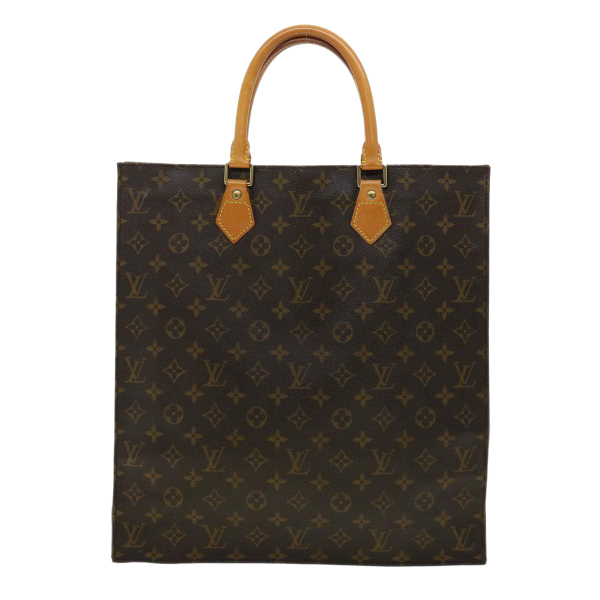 LOUIS VUITTON Monogram Sac Plat Hand Bag M51140 LV Auth rd3465 - 0