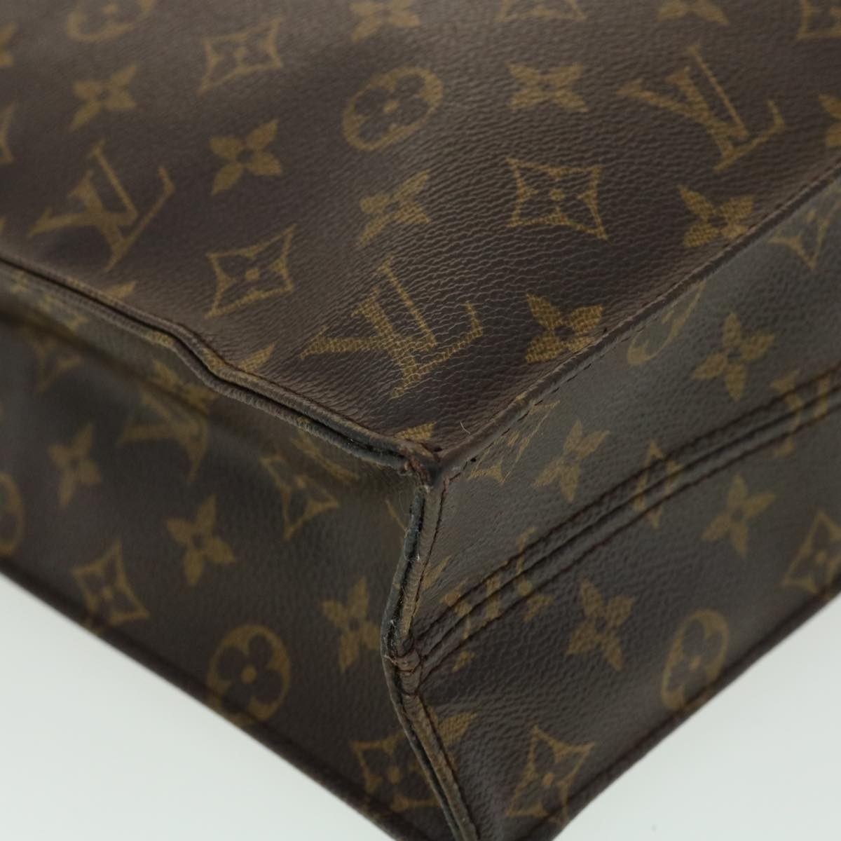 LOUIS VUITTON Monogram Sac Plat Hand Bag M51140 LV Auth rd3483