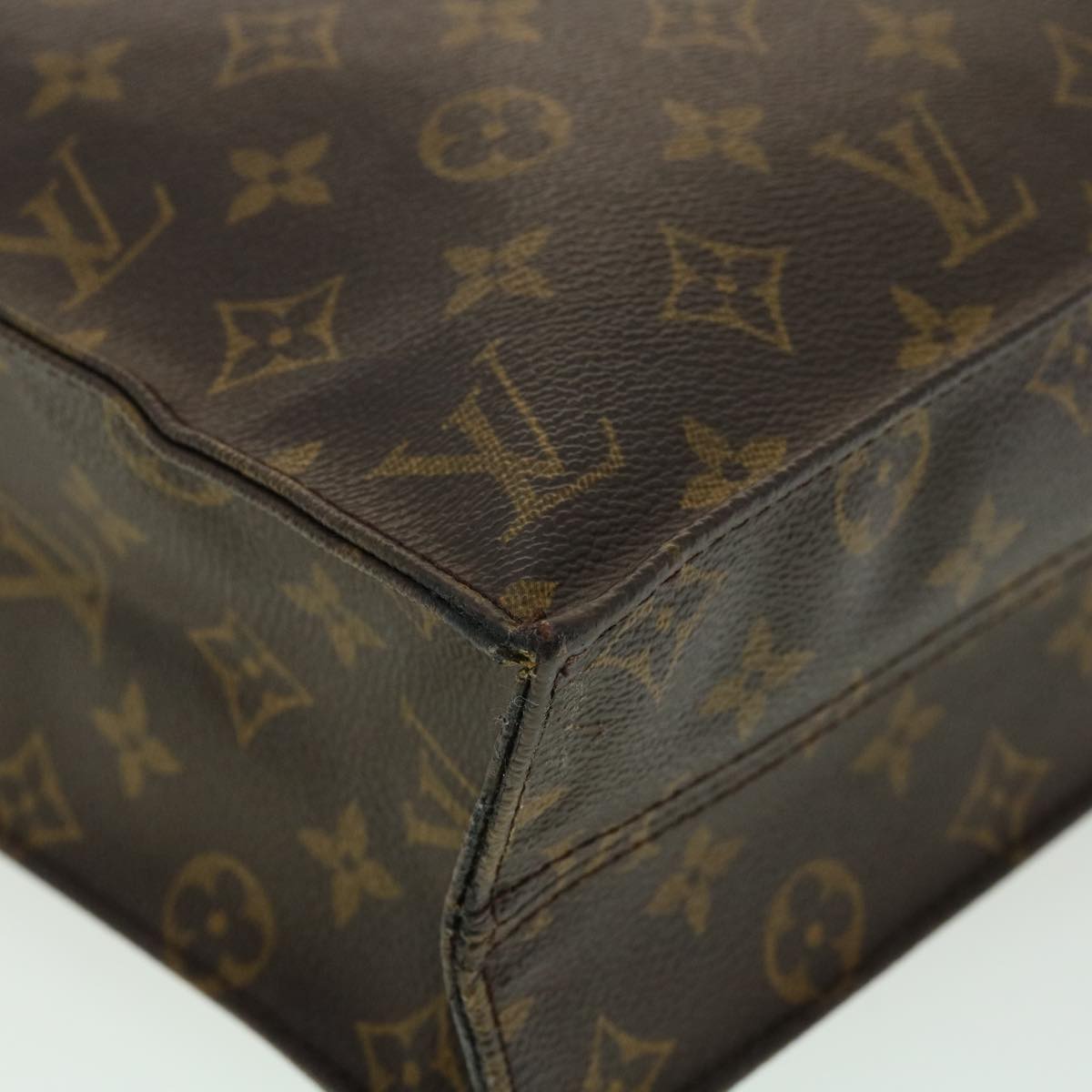 LOUIS VUITTON Monogram Sac Plat Hand Bag M51140 LV Auth rd3483