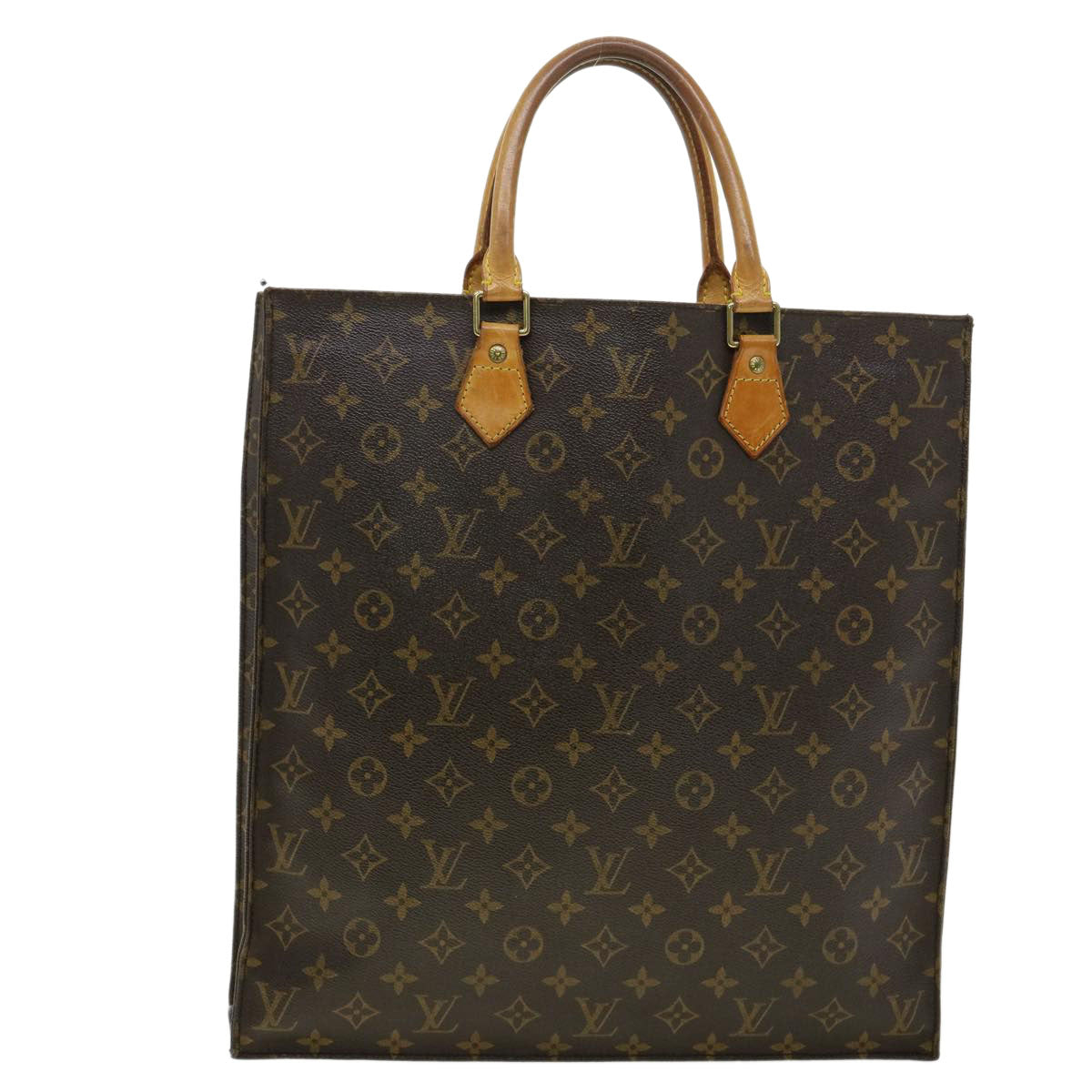 LOUIS VUITTON Monogram Sac Plat Hand Bag M51140 LV Auth rd3483