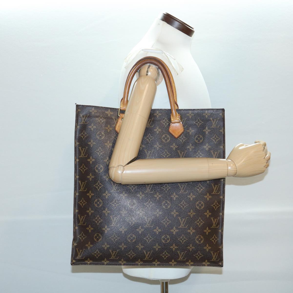 LOUIS VUITTON Monogram Sac Plat Hand Bag M51140 LV Auth rd3483