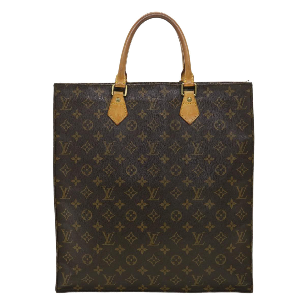 LOUIS VUITTON Monogram Sac Plat Hand Bag M51140 LV Auth rd3483 - 0