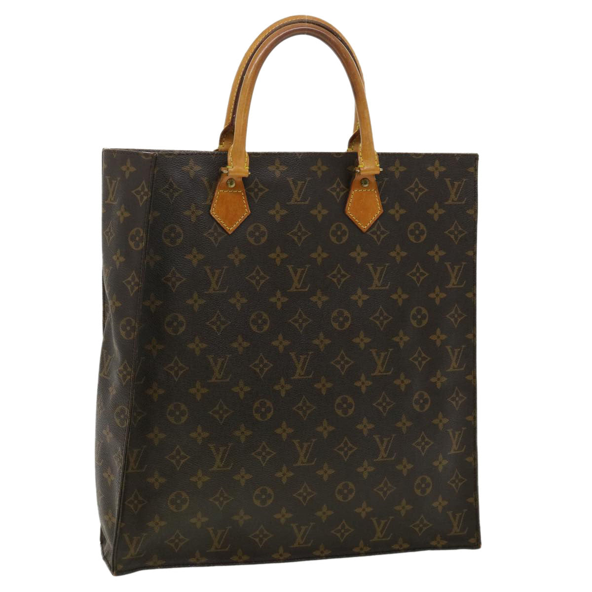 LOUIS VUITTON Monogram Sac Plat Hand Bag M51140 LV Auth rd3492