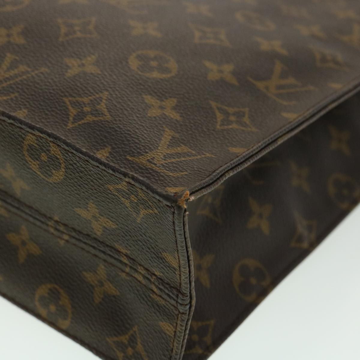 LOUIS VUITTON Monogram Sac Plat Hand Bag M51140 LV Auth rd3492