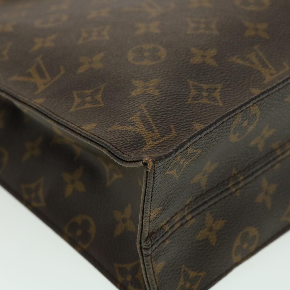 LOUIS VUITTON Monogram Sac Plat Hand Bag M51140 LV Auth rd3492