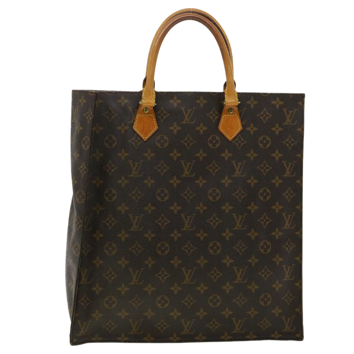 LOUIS VUITTON Monogram Sac Plat Hand Bag M51140 LV Auth rd3492