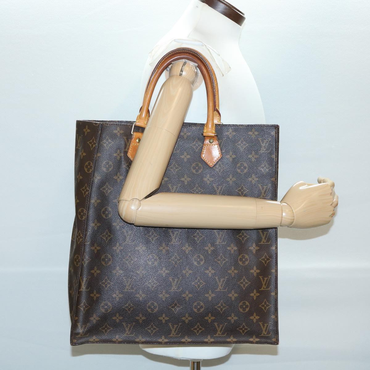 LOUIS VUITTON Monogram Sac Plat Hand Bag M51140 LV Auth rd3492