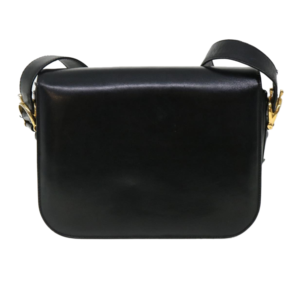 CELINE Shoulder Bag Leather Black Auth rd3515 - 0