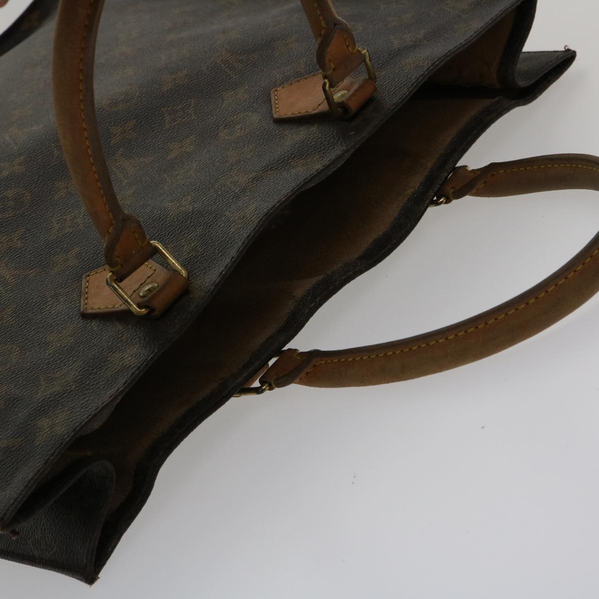 LOUIS VUITTON Monogram Sac Plat Hand Bag M51140 LV Auth rd3568