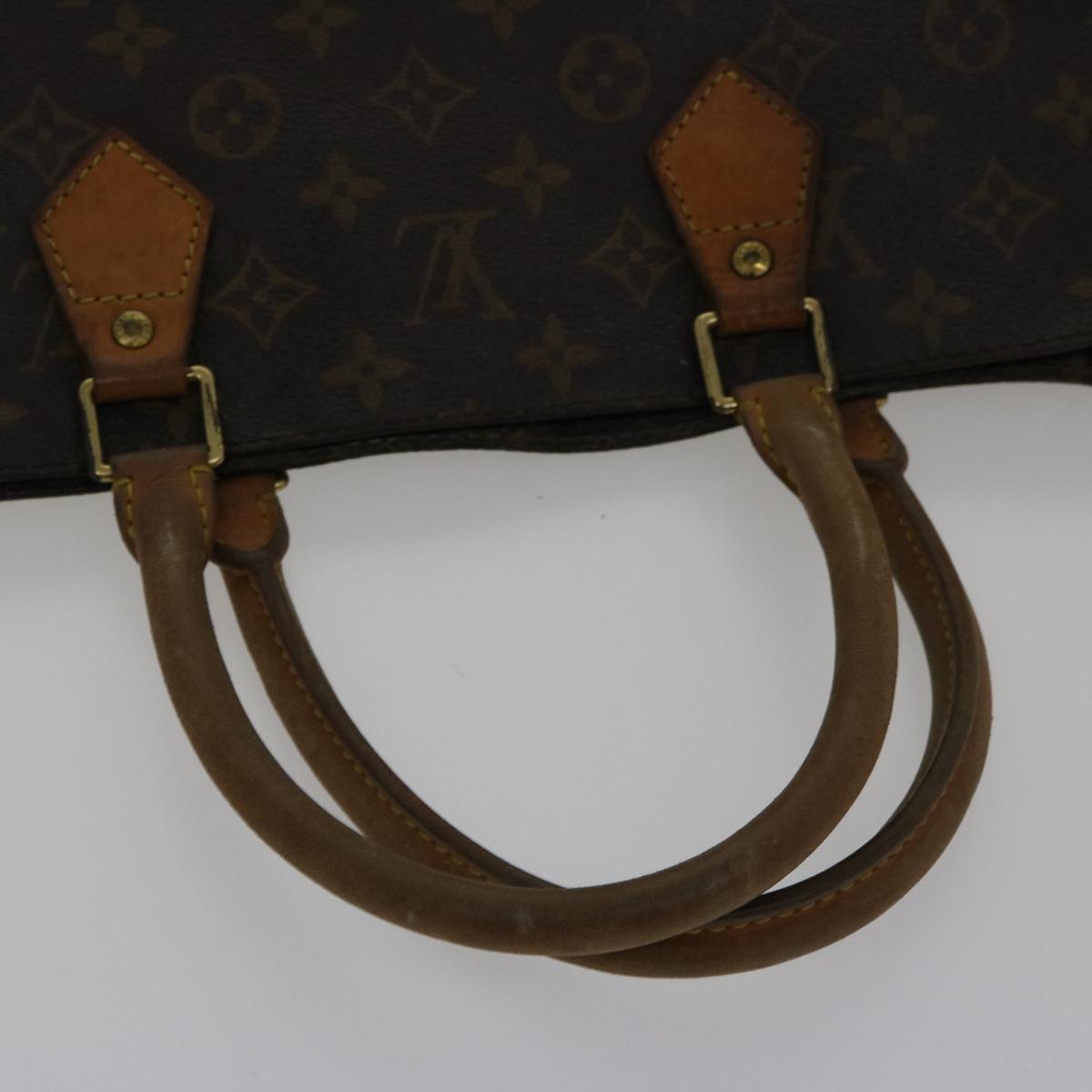 LOUIS VUITTON Monogram Sac Plat Hand Bag M51140 LV Auth rd3568