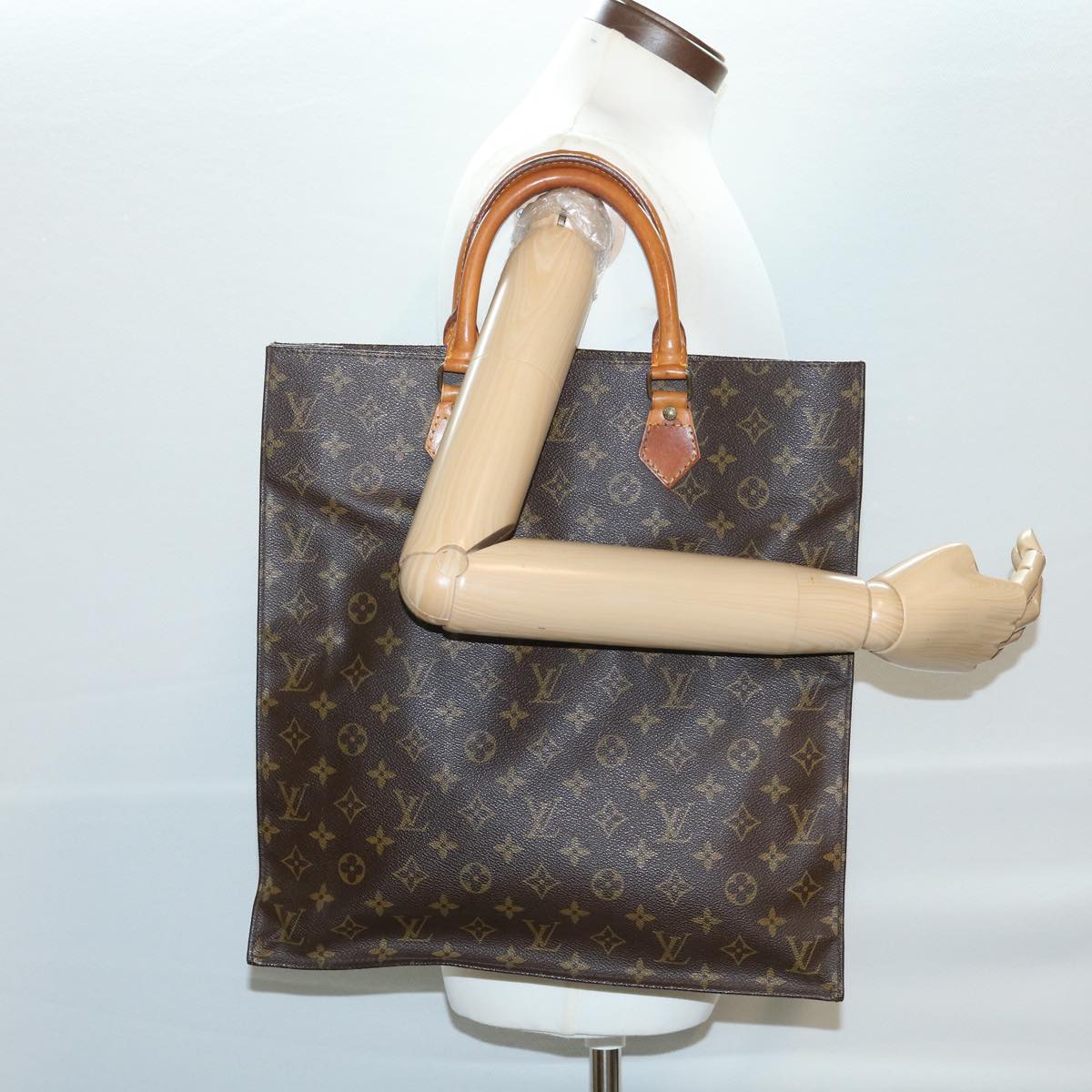 LOUIS VUITTON Monogram Sac Plat Hand Bag M51140 LV Auth rd3752