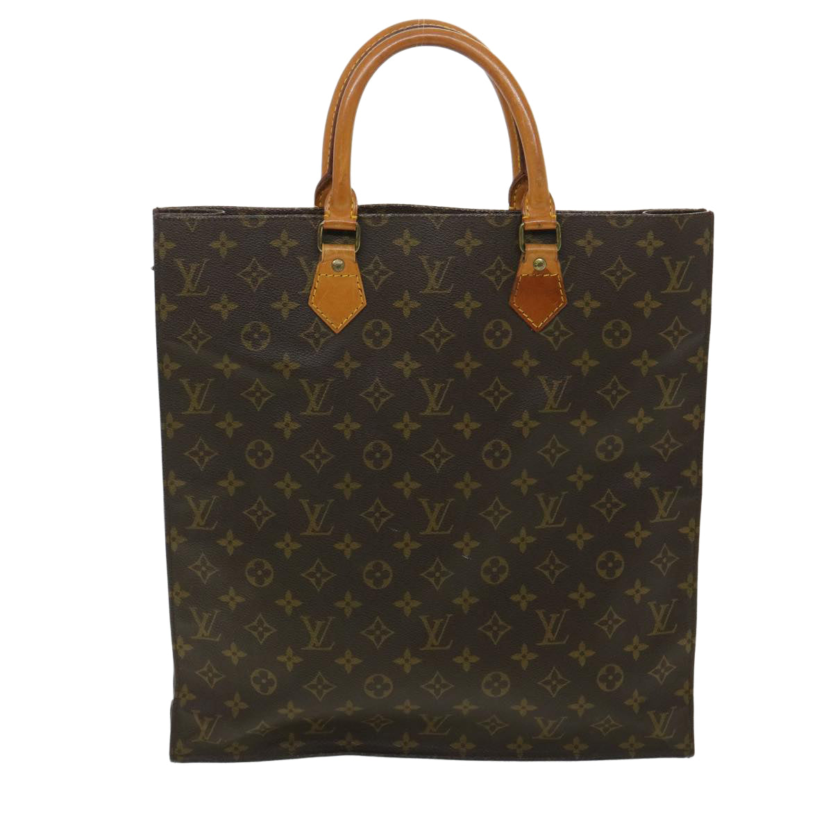 LOUIS VUITTON Monogram Sac Plat Hand Bag M51140 LV Auth rd3752