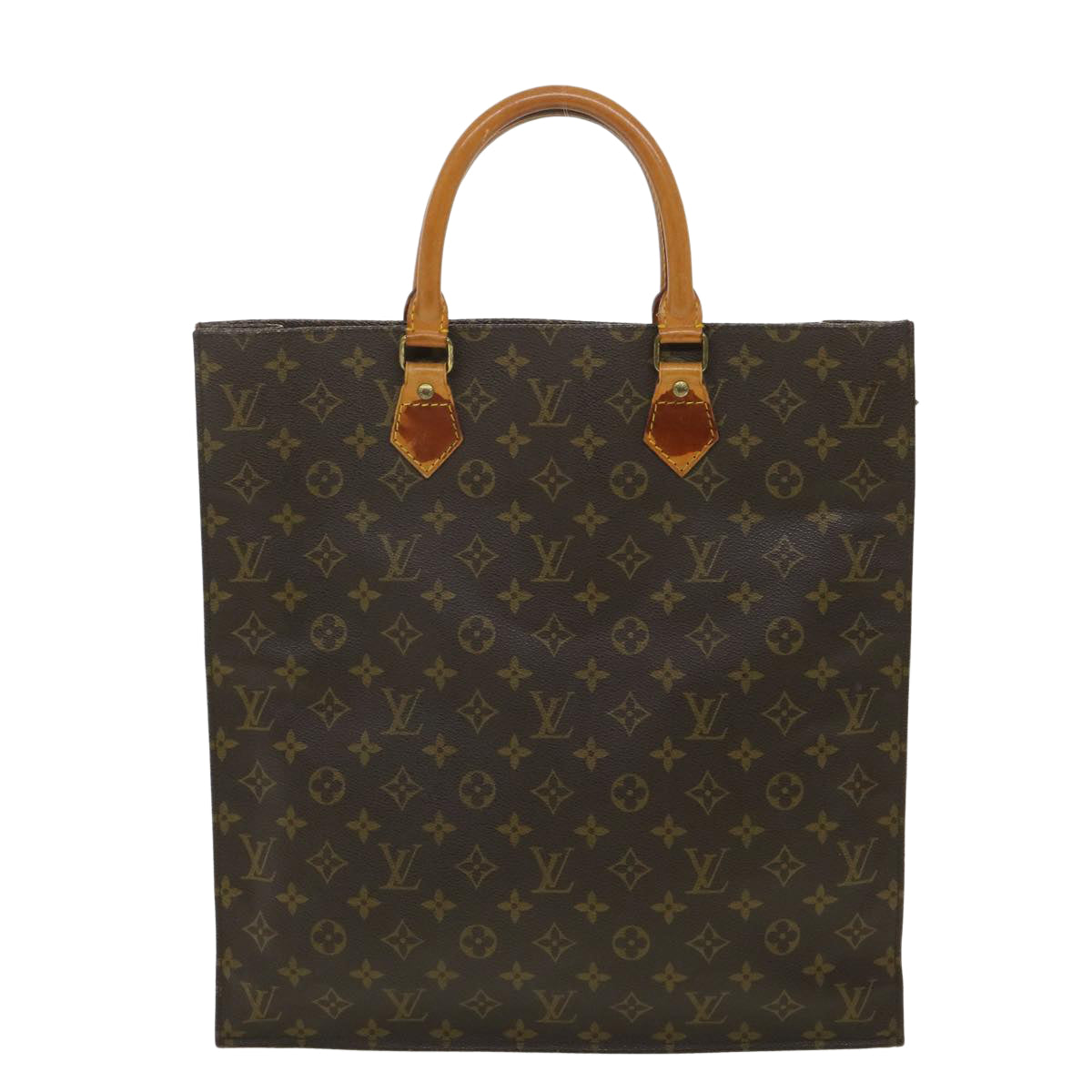 LOUIS VUITTON Monogram Sac Plat Hand Bag M51140 LV Auth rd3752 - 0