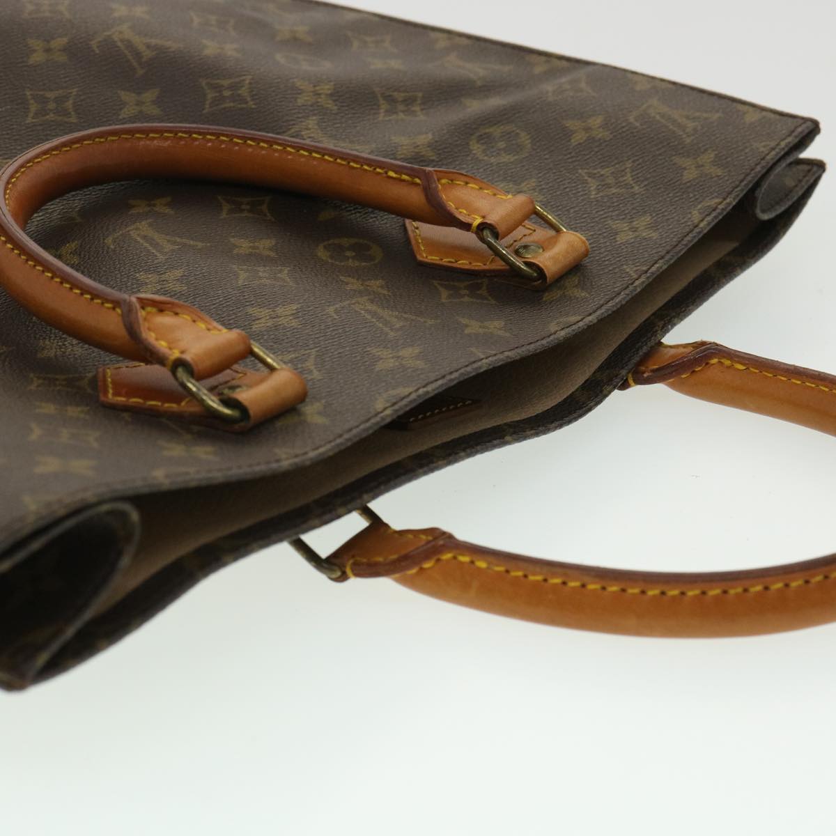 LOUIS VUITTON Monogram Sac Plat Hand Bag M51140 LV Auth rd3752