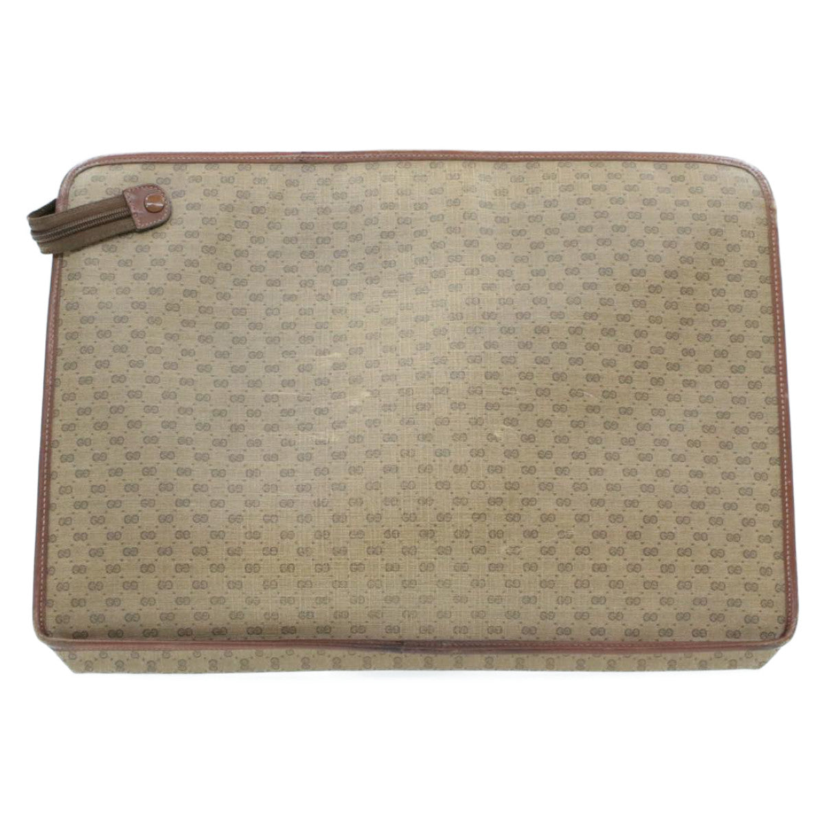 GUCCI Web Sherry Line Micro GG Canvas Clutch Bag Beige Red Green Auth rd390