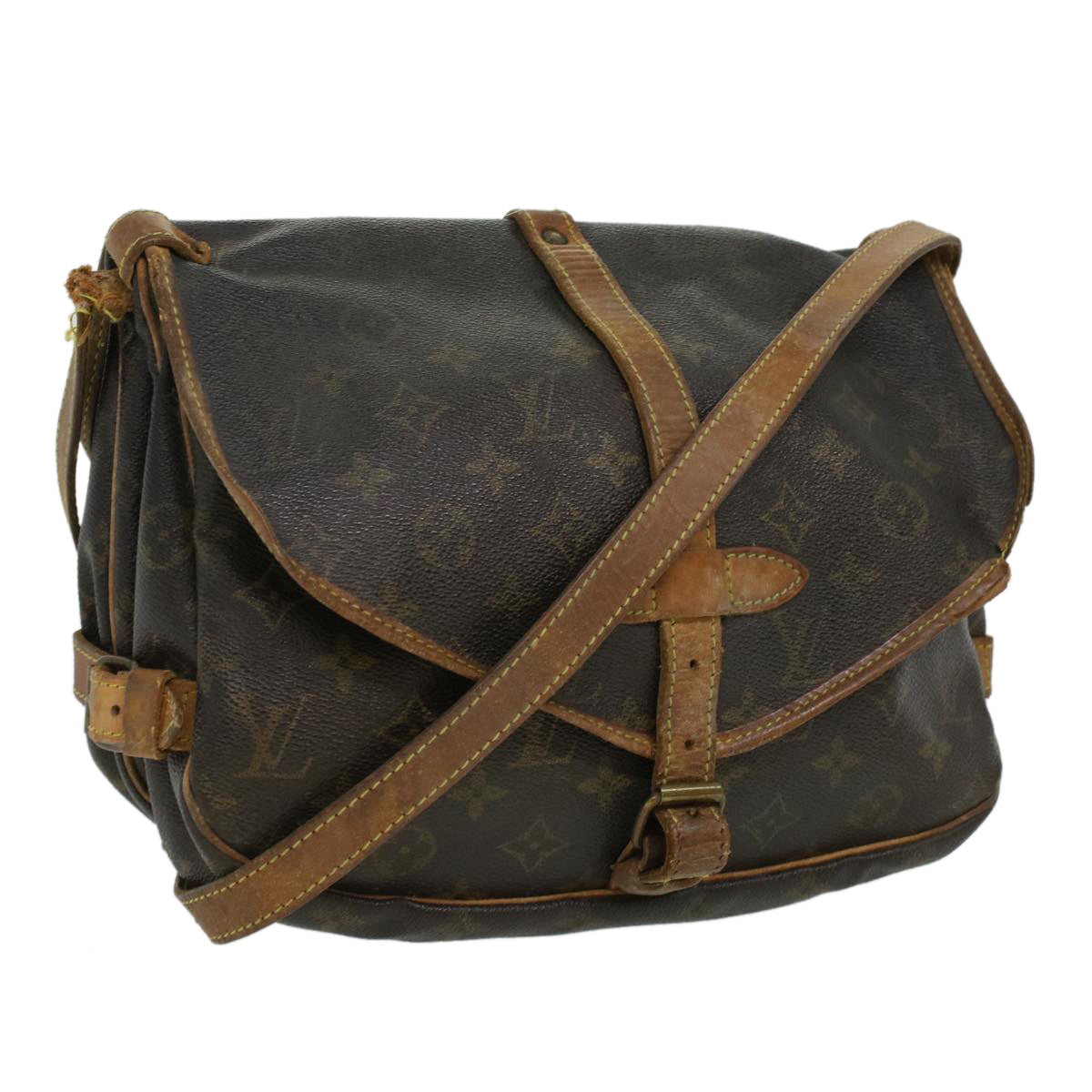 LOUIS VUITTON Monogram Saumur 30 Shoulder Bag M42256 LV Auth rd3913