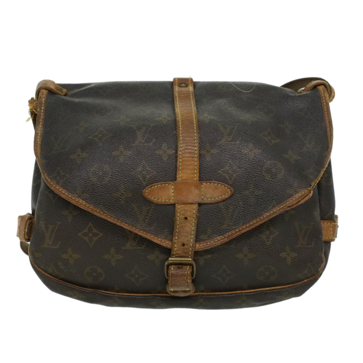 LOUIS VUITTON Monogram Saumur 30 Shoulder Bag M42256 LV Auth rd3913