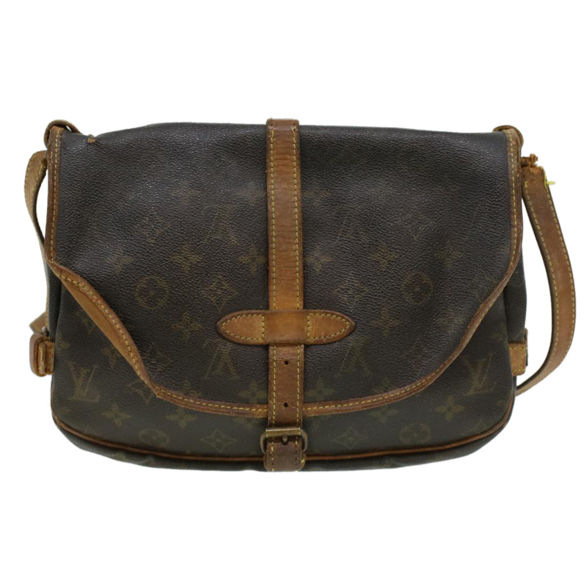 LOUIS VUITTON Monogram Saumur 30 Shoulder Bag M42256 LV Auth rd3913