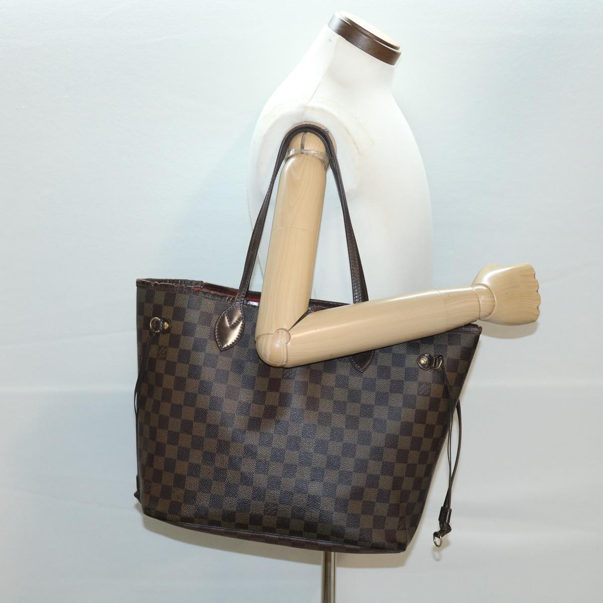 LOUIS VUITTON Damier Ebene Neverfull MM Tote Bag N51105 LV Auth rd3949