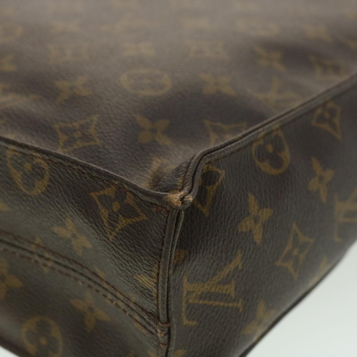 LOUIS VUITTON Monogram Sac Plat Hand Bag M51140 LV Auth rd4069