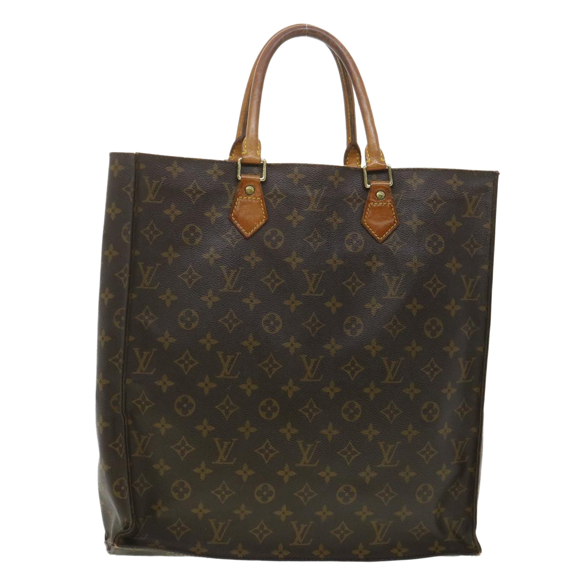 LOUIS VUITTON Monogram Sac Plat Hand Bag M51140 LV Auth rd4069