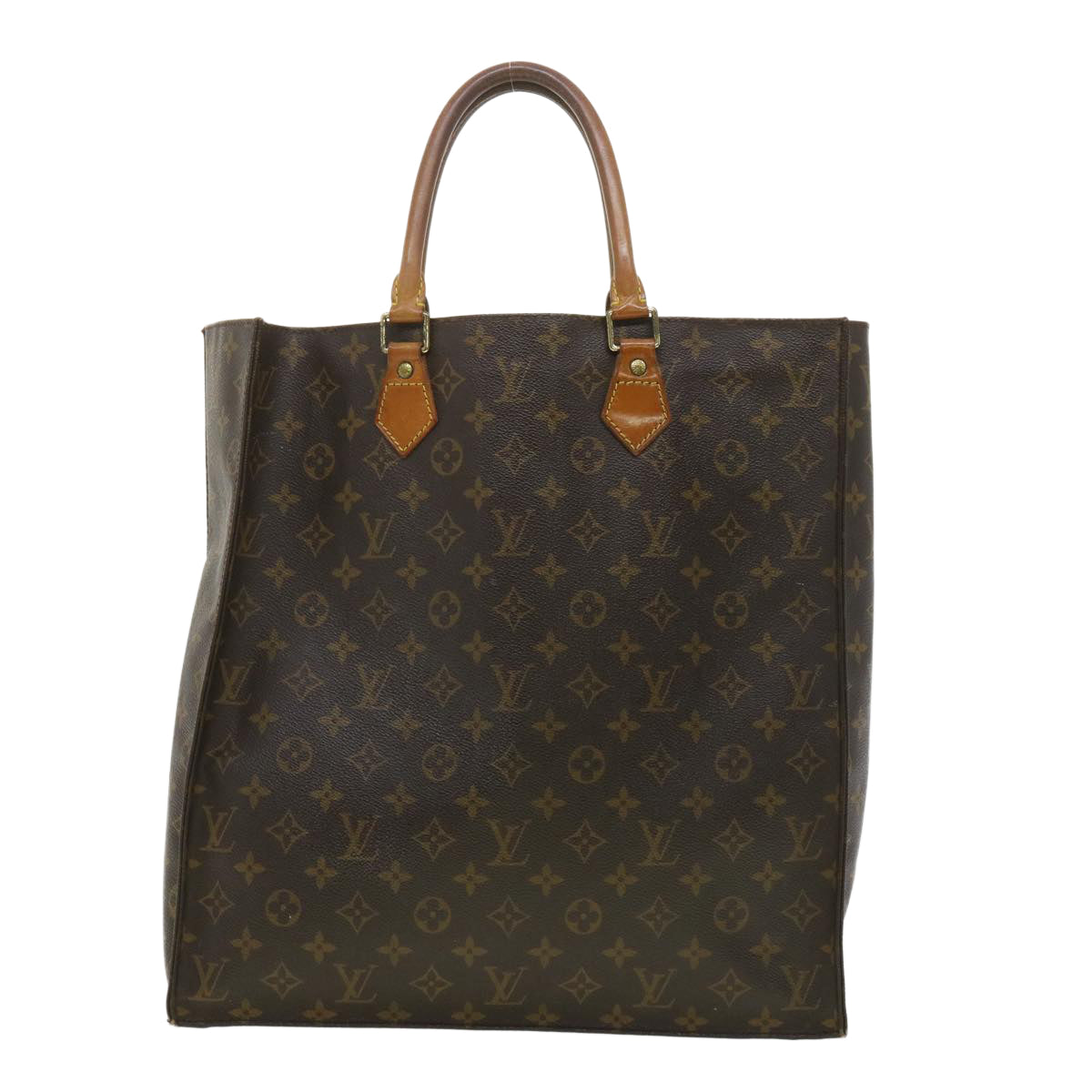 LOUIS VUITTON Monogram Sac Plat Hand Bag M51140 LV Auth rd4069