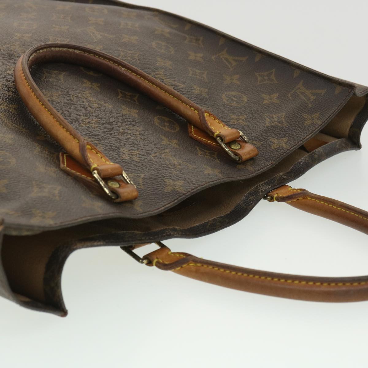 LOUIS VUITTON Monogram Sac Plat Hand Bag M51140 LV Auth rd4069