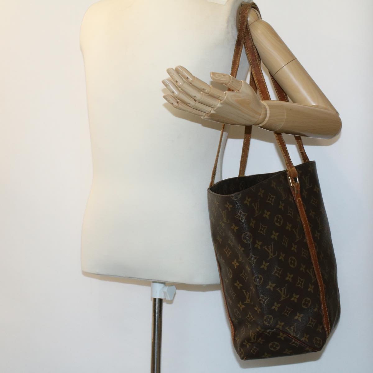 LOUIS VUITTON Monogram Sac Shopping Tote Bag M51108 LV Auth rd4088