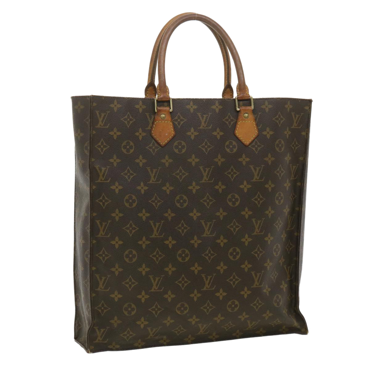 LOUIS VUITTON Monogram Sac Plat Hand Bag M51140 LV Auth rd4093