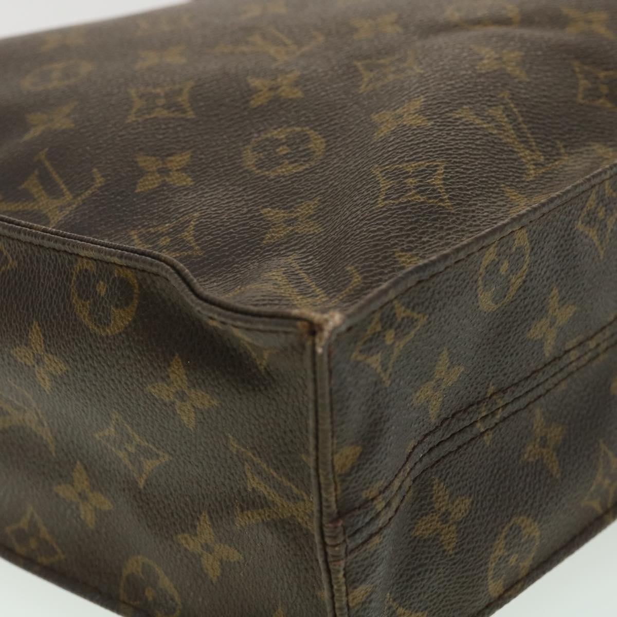 LOUIS VUITTON Monogram Sac Plat Hand Bag M51140 LV Auth rd4093