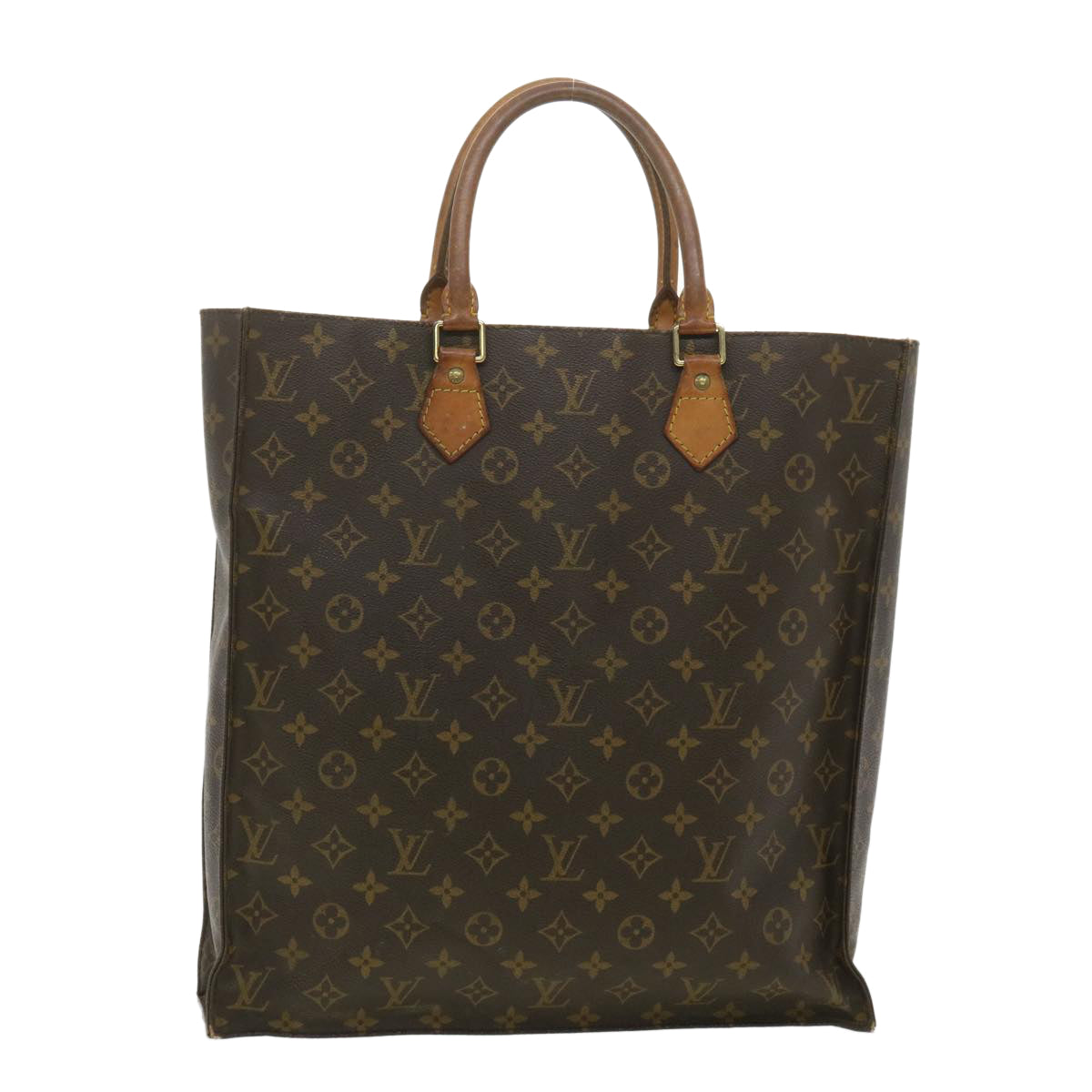 LOUIS VUITTON Monogram Sac Plat Hand Bag M51140 LV Auth rd4093