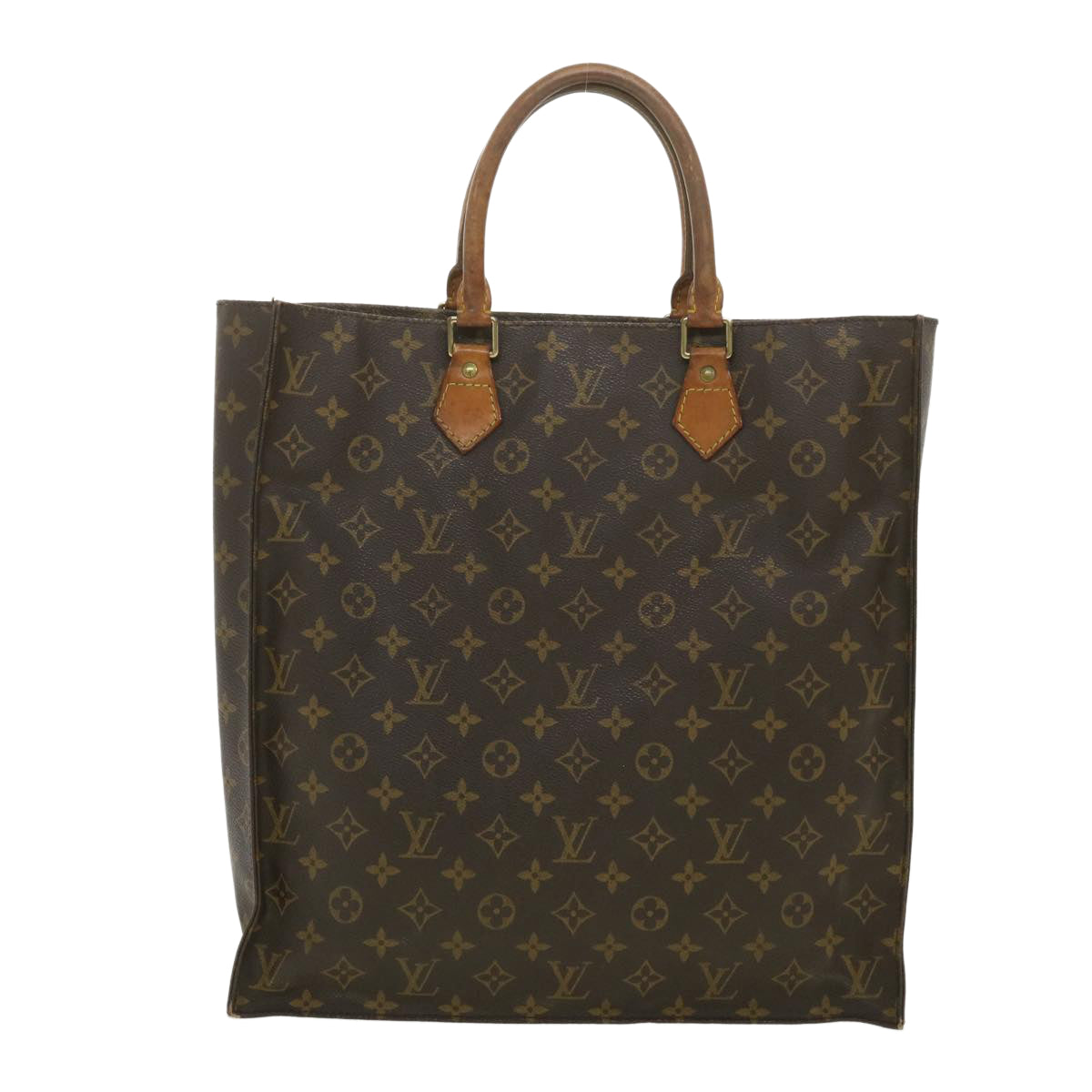 LOUIS VUITTON Monogram Sac Plat Hand Bag M51140 LV Auth rd4093 - 0