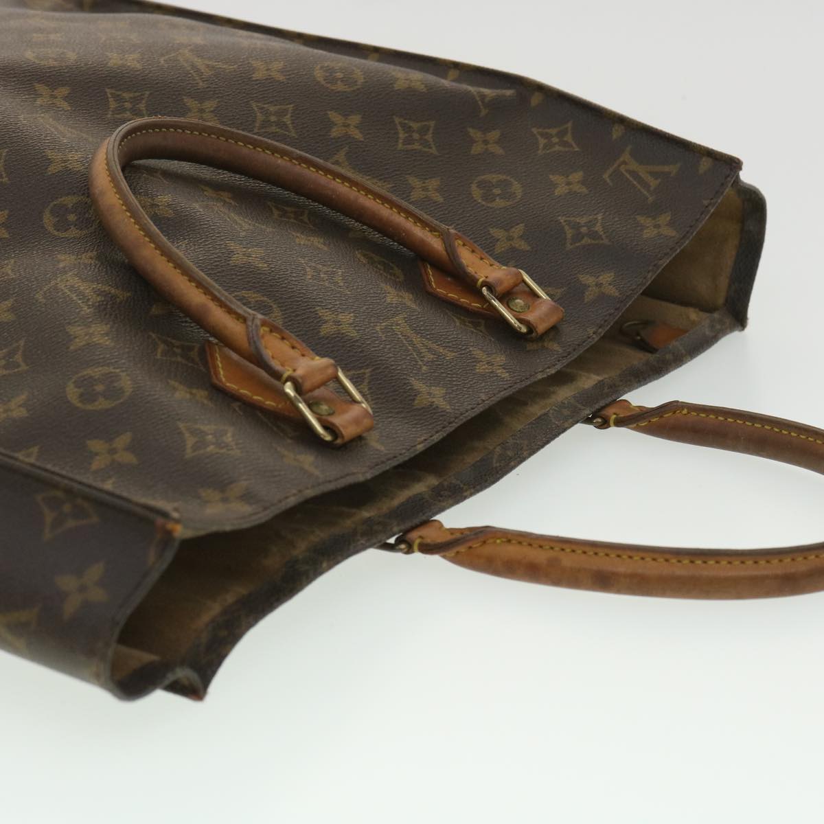 LOUIS VUITTON Monogram Sac Plat Hand Bag M51140 LV Auth rd4093