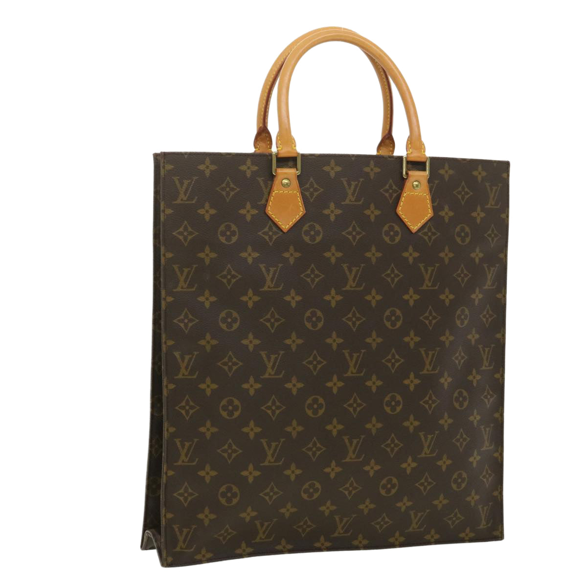 LOUIS VUITTON Monogram Sac Plat Hand Bag M51140 LV Auth rd4097