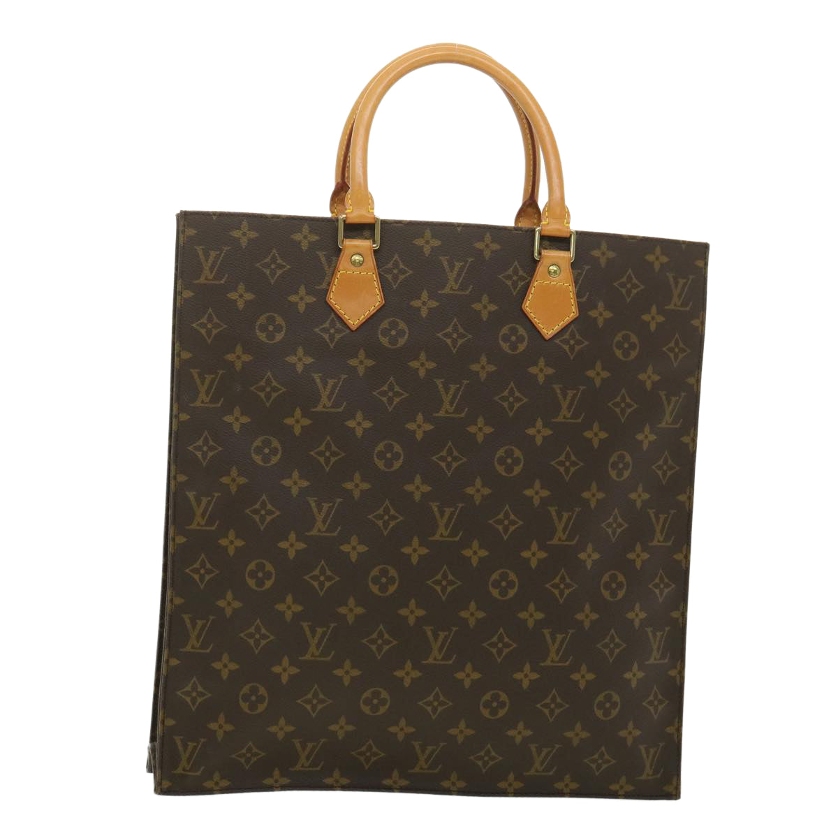 LOUIS VUITTON Monogram Sac Plat Hand Bag M51140 LV Auth rd4097