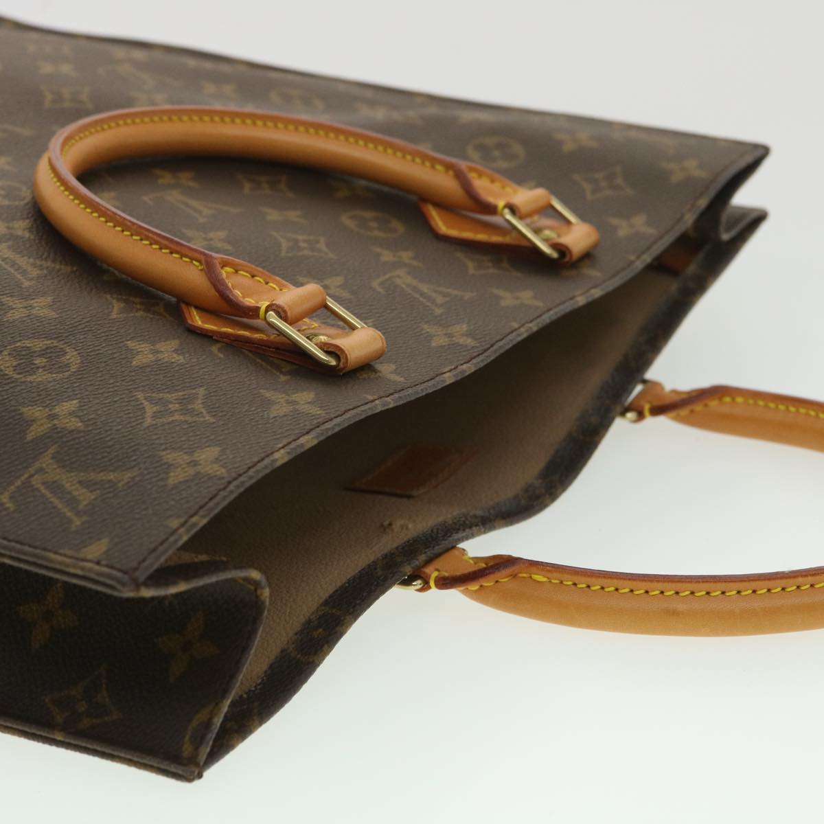 LOUIS VUITTON Monogram Sac Plat Hand Bag M51140 LV Auth rd4097