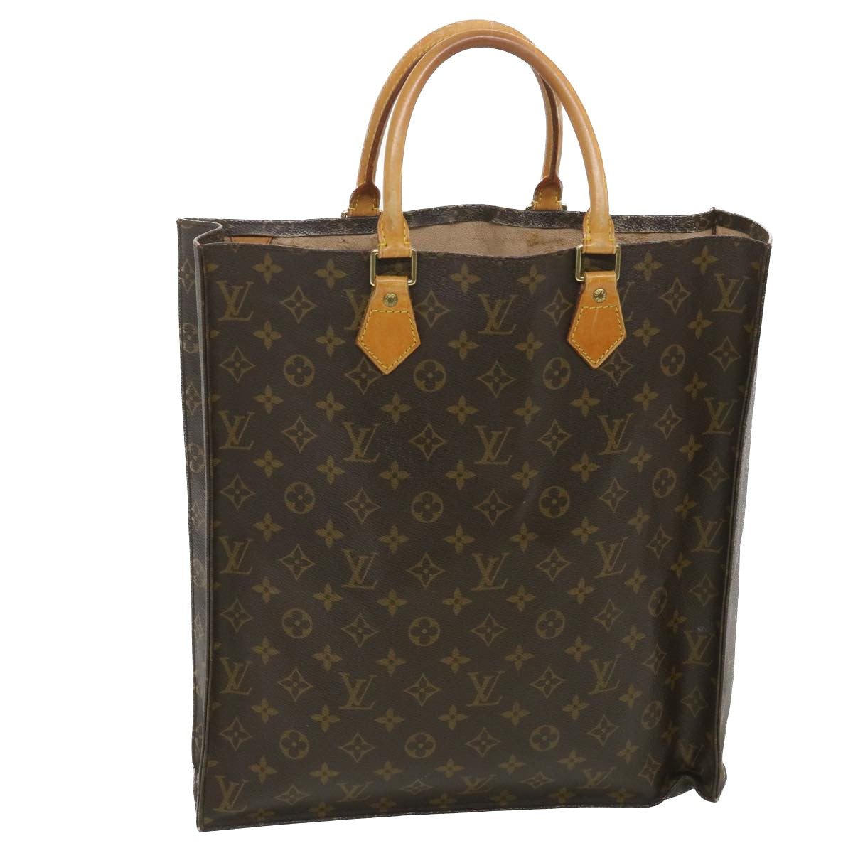 LOUIS VUITTON Monogram Sac Plat Hand Bag M51140 LV Auth rd4190