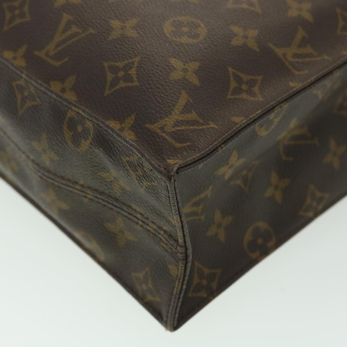 LOUIS VUITTON Monogram Sac Plat Hand Bag M51140 LV Auth rd4190