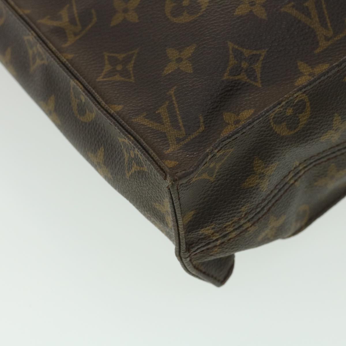 LOUIS VUITTON Monogram Sac Plat Hand Bag M51140 LV Auth rd4190