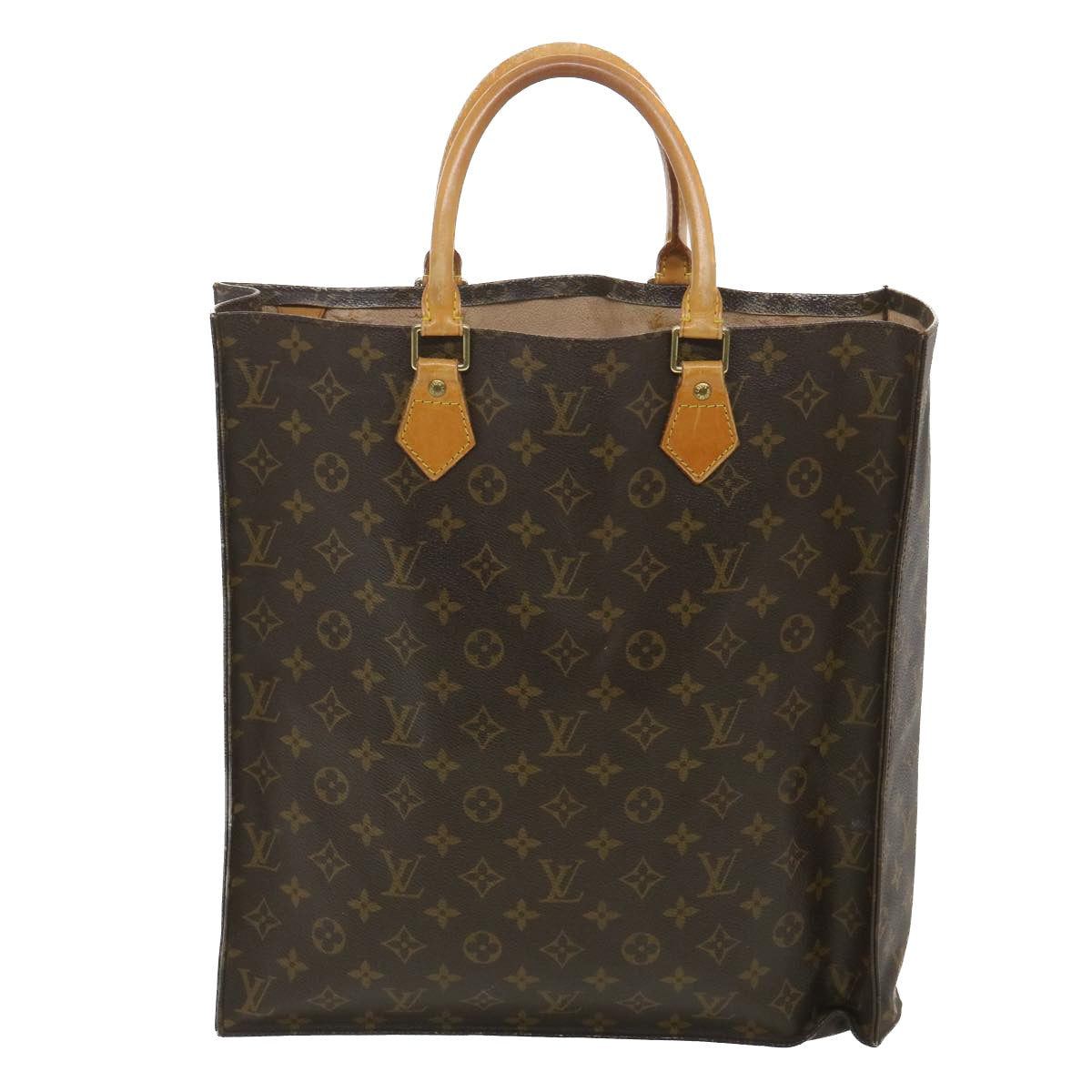 LOUIS VUITTON Monogram Sac Plat Hand Bag M51140 LV Auth rd4190