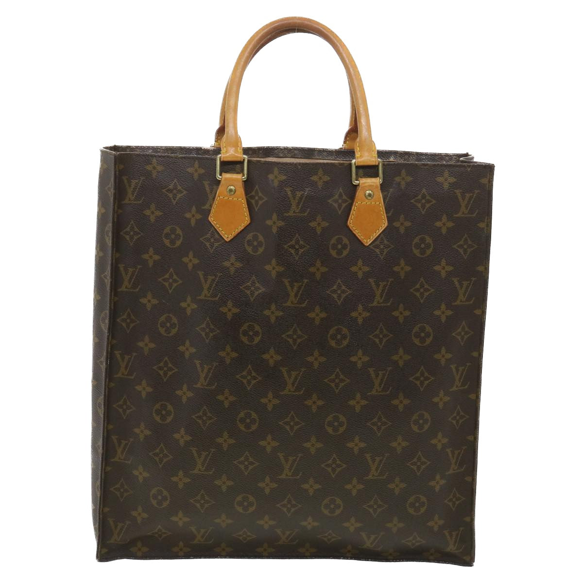 LOUIS VUITTON Monogram Sac Plat Hand Bag M51140 LV Auth rd4190 - 0