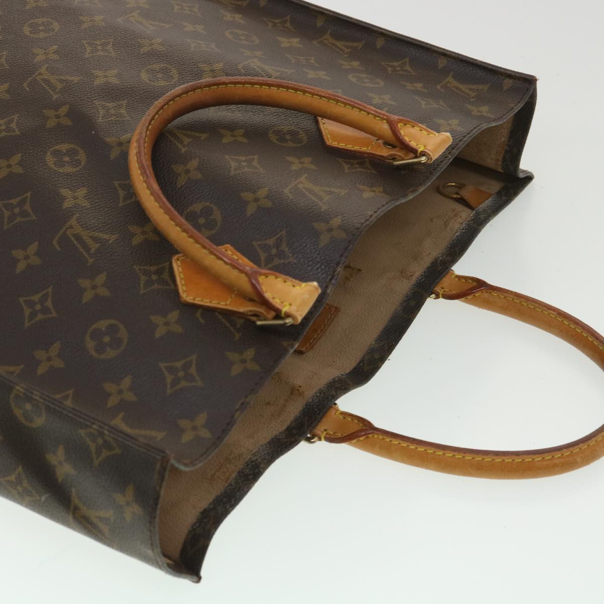 LOUIS VUITTON Monogram Sac Plat Hand Bag M51140 LV Auth rd4190