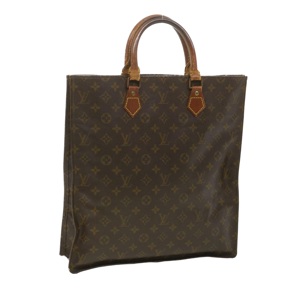 LOUIS VUITTON Monogram Sac Plat Hand Bag Vintage M51140 LV Auth rd4192