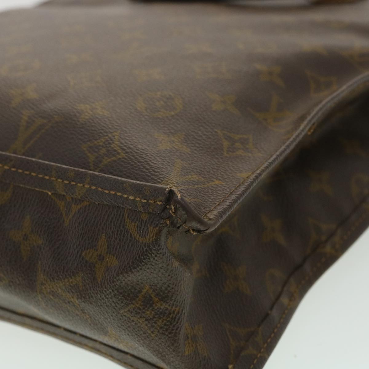 LOUIS VUITTON Monogram Sac Plat Hand Bag Vintage M51140 LV Auth rd4192