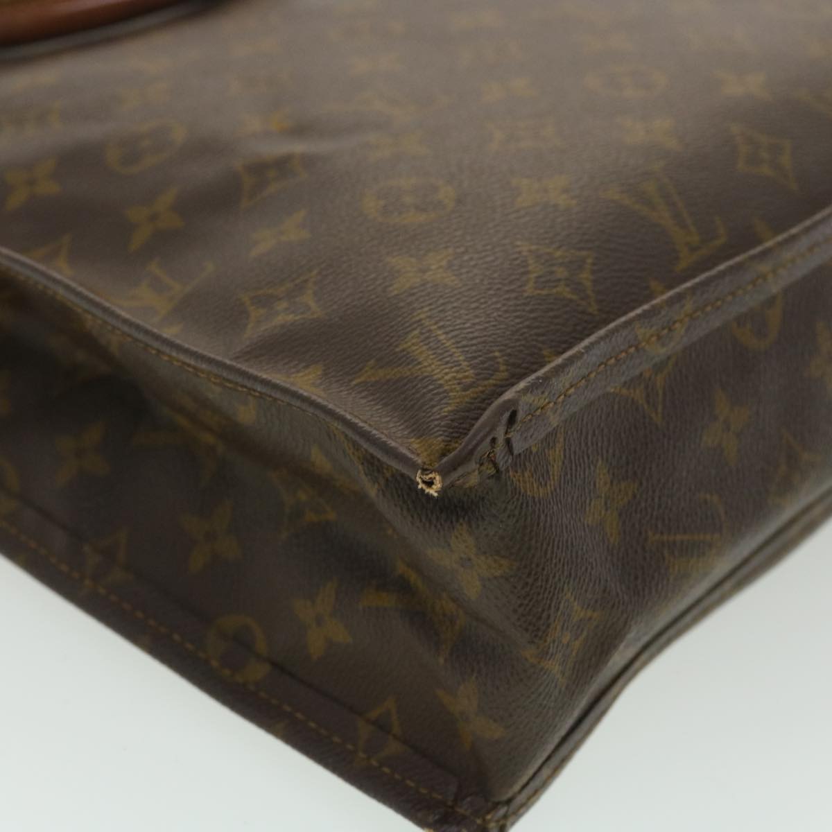 LOUIS VUITTON Monogram Sac Plat Hand Bag Vintage M51140 LV Auth rd4192