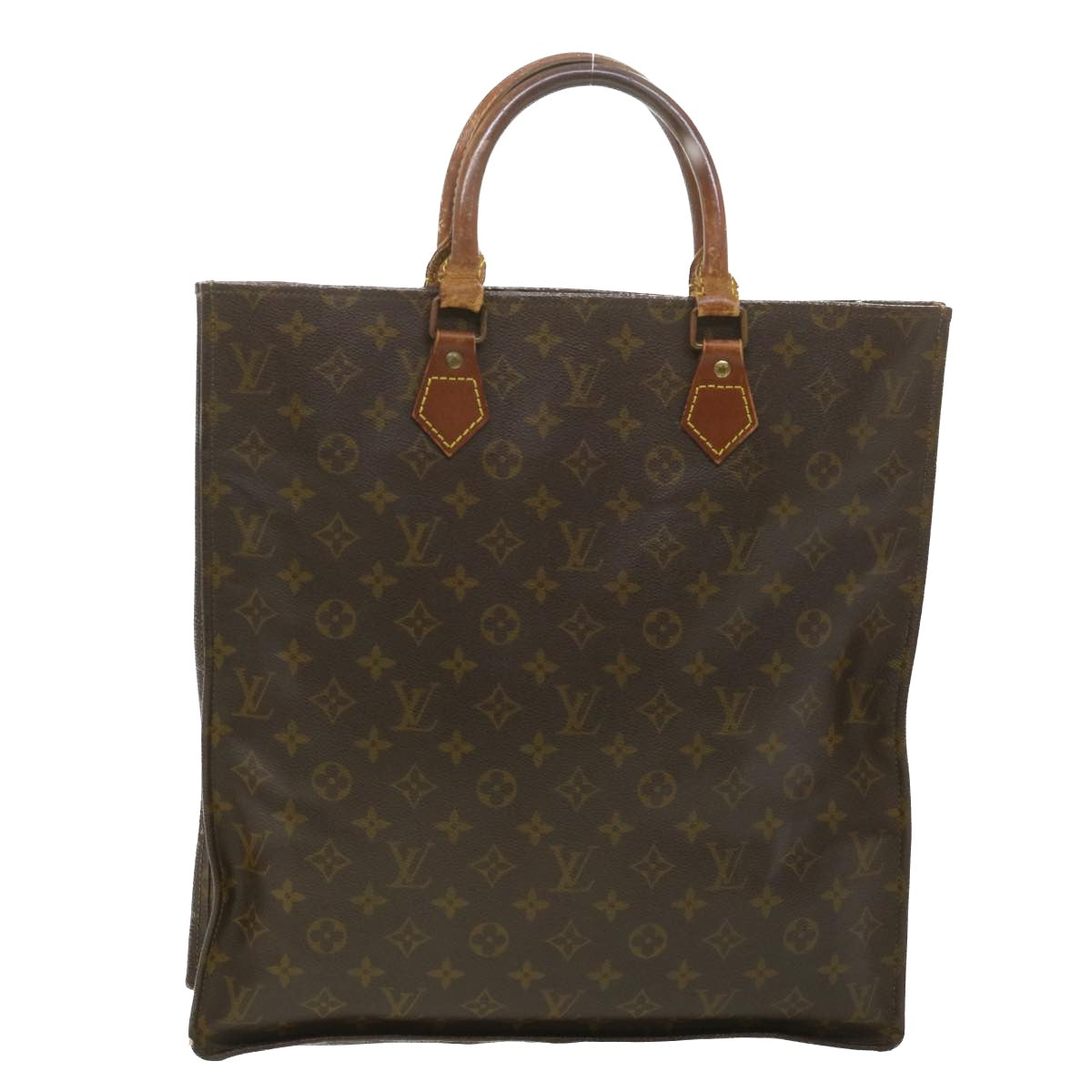 LOUIS VUITTON Monogram Sac Plat Hand Bag Vintage M51140 LV Auth rd4192