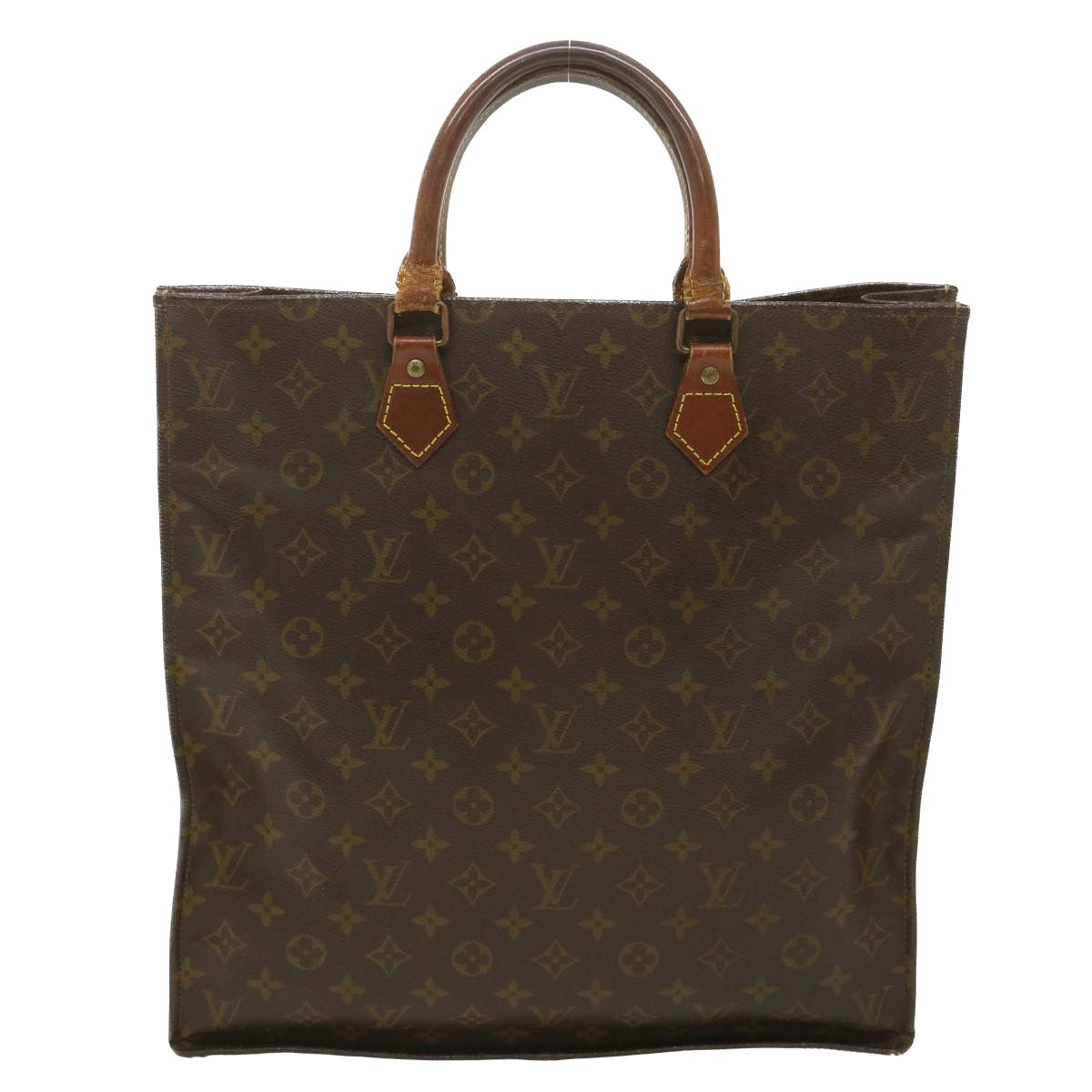 LOUIS VUITTON Monogram Sac Plat Hand Bag Vintage M51140 LV Auth rd4192