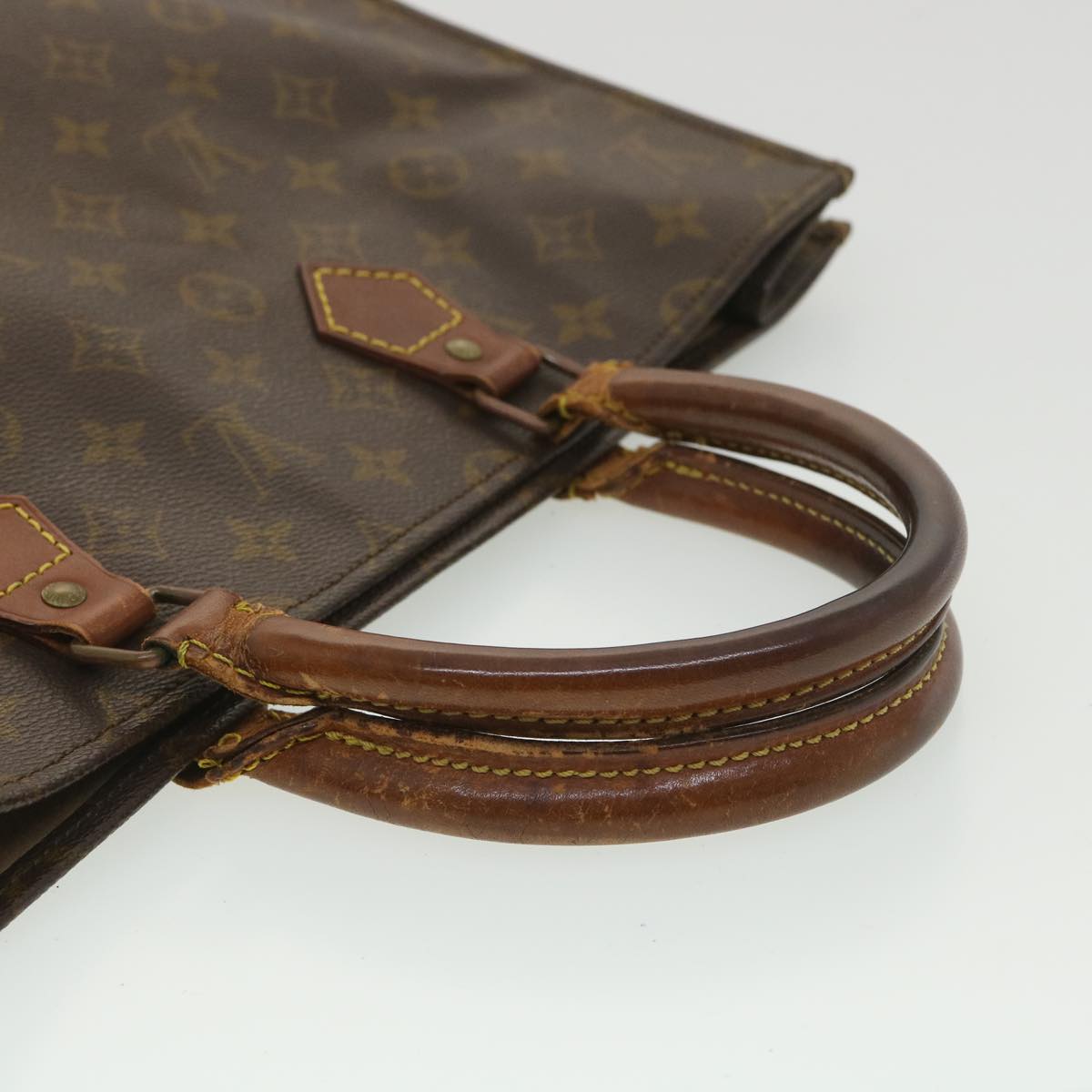 LOUIS VUITTON Monogram Sac Plat Hand Bag Vintage M51140 LV Auth rd4192