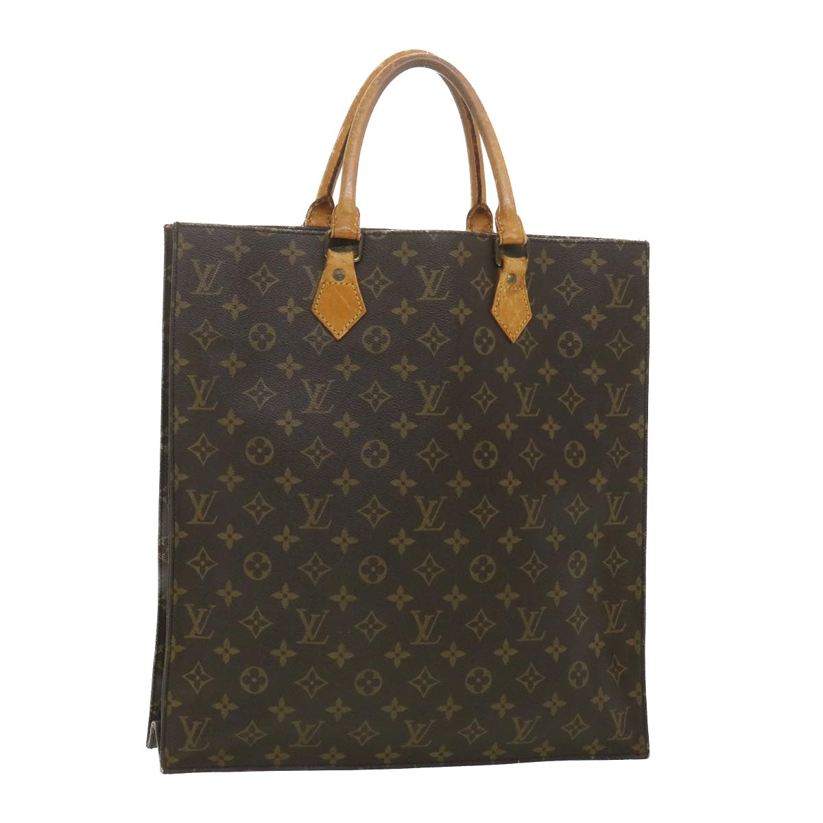 LOUIS VUITTON Monogram Sac Plat Hand Bag M51140 LV Auth rd4193